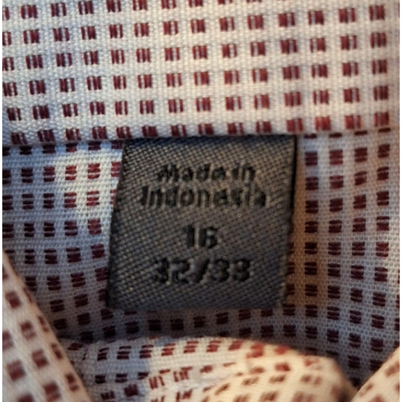 CK Calvin Klein Men's 16 32/33 Large Red Gingham Plaid Non Iron Dress Shirt - Picture 5 of 5